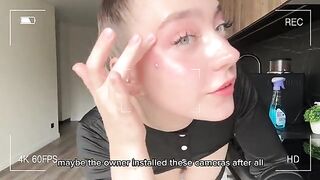 A maid cleans the house and trains her vagina