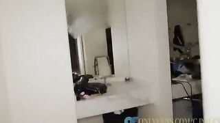 Two petite Asian girls shared a big white cock in an intense threesome