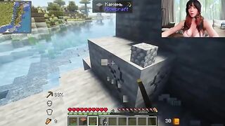 A girl with big boobs plays games and gets fucked hard