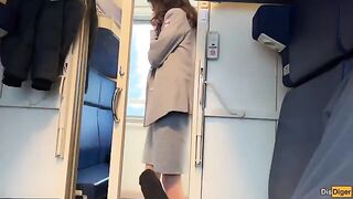 The passenger managed to have sex with the sexy stewardess on the train
