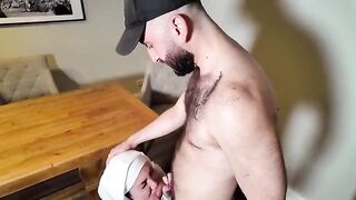 A hot 18-year-old girl is being fucked by two muscular men in this exclusive, high-definition content