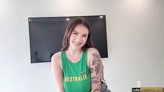 A cloth hinders when you want to touch her so badly, butAustralian babe doesn’t mind