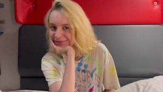 A young student gets fucked on the train by a stranger