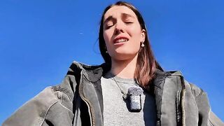 A girl achieved a state of zen through masturbation on the beach