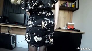 Anny Walker was fucked by her stepmom's cock and received a cumshot in her mouth
