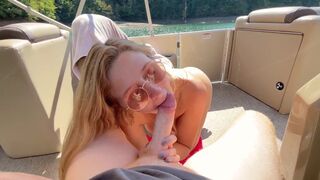 Babe gets messy double creampie on a pleasure cruise