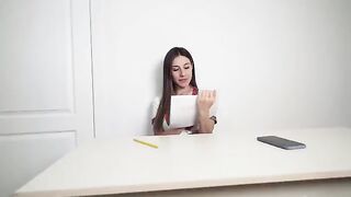 The student got a dick in her wet pussy after drawing a dick for the teacher
