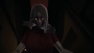 Red-eyed Alma Cowgirl Pose POV, a scary scene where eye contact leads to orgasm
