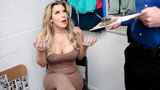 The hot MILF Kayla Paige was caught in the act, now she must undress
